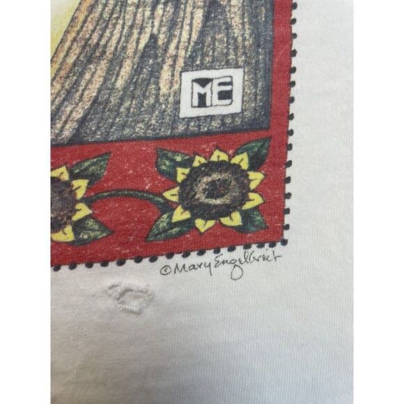 VTG How Good It Feels Mary Engelbreit Art T-shirt Women Large 90s Single Stitch - Picture 5 of 12